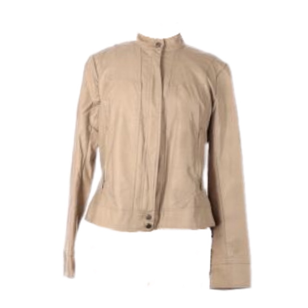 bernardo faux leather jacket in tan